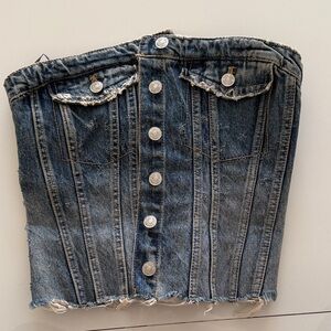 Denim Button-Up Women's Skirt